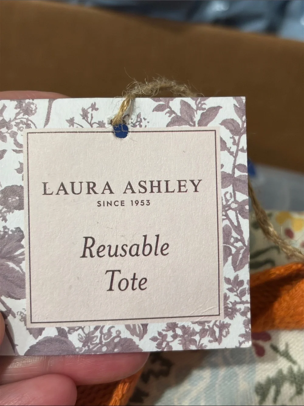 Laura Ashley Floral Canvas Reusable Tote Bag